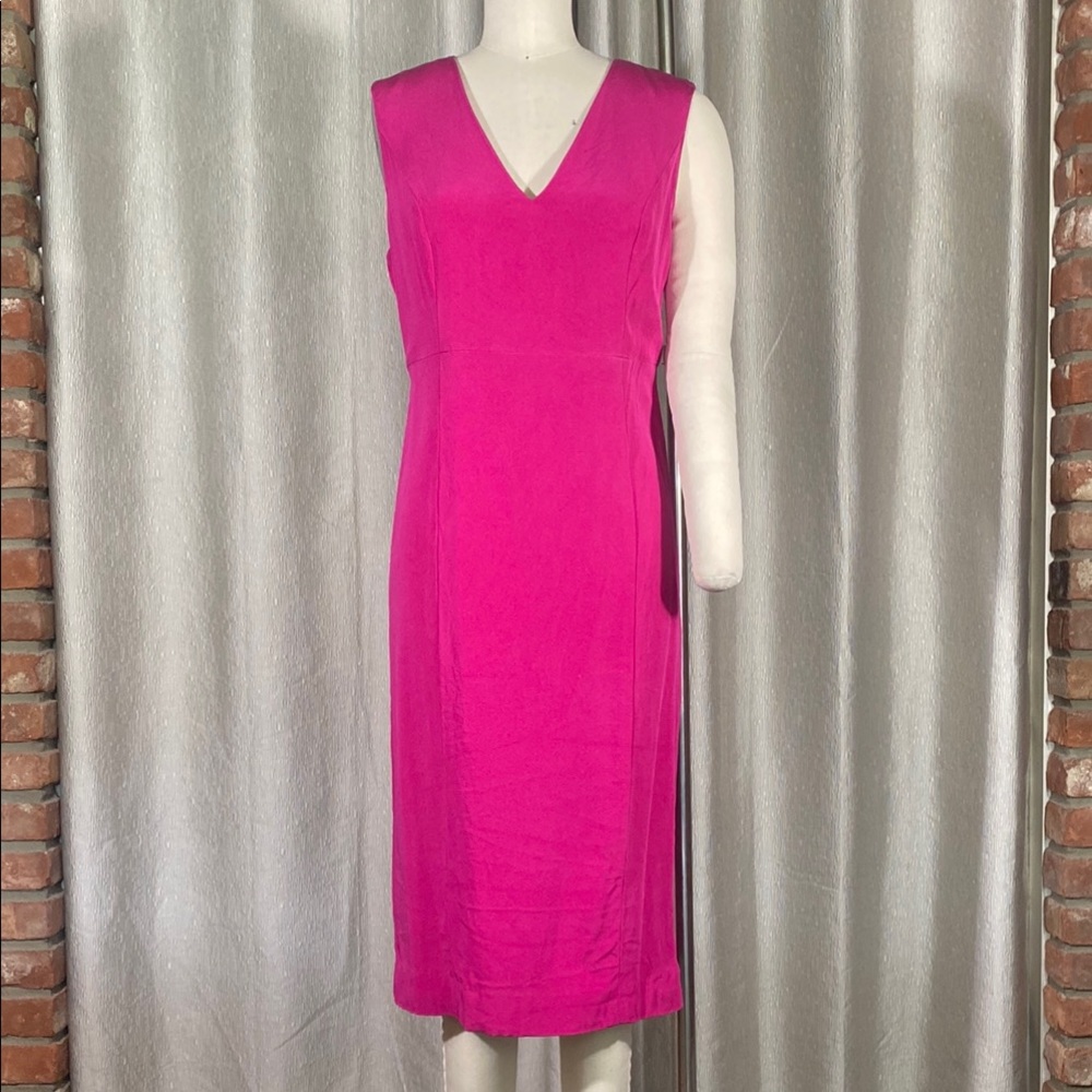 Carlisle Hot Pink Sleeveless Silk Dress - Size 10